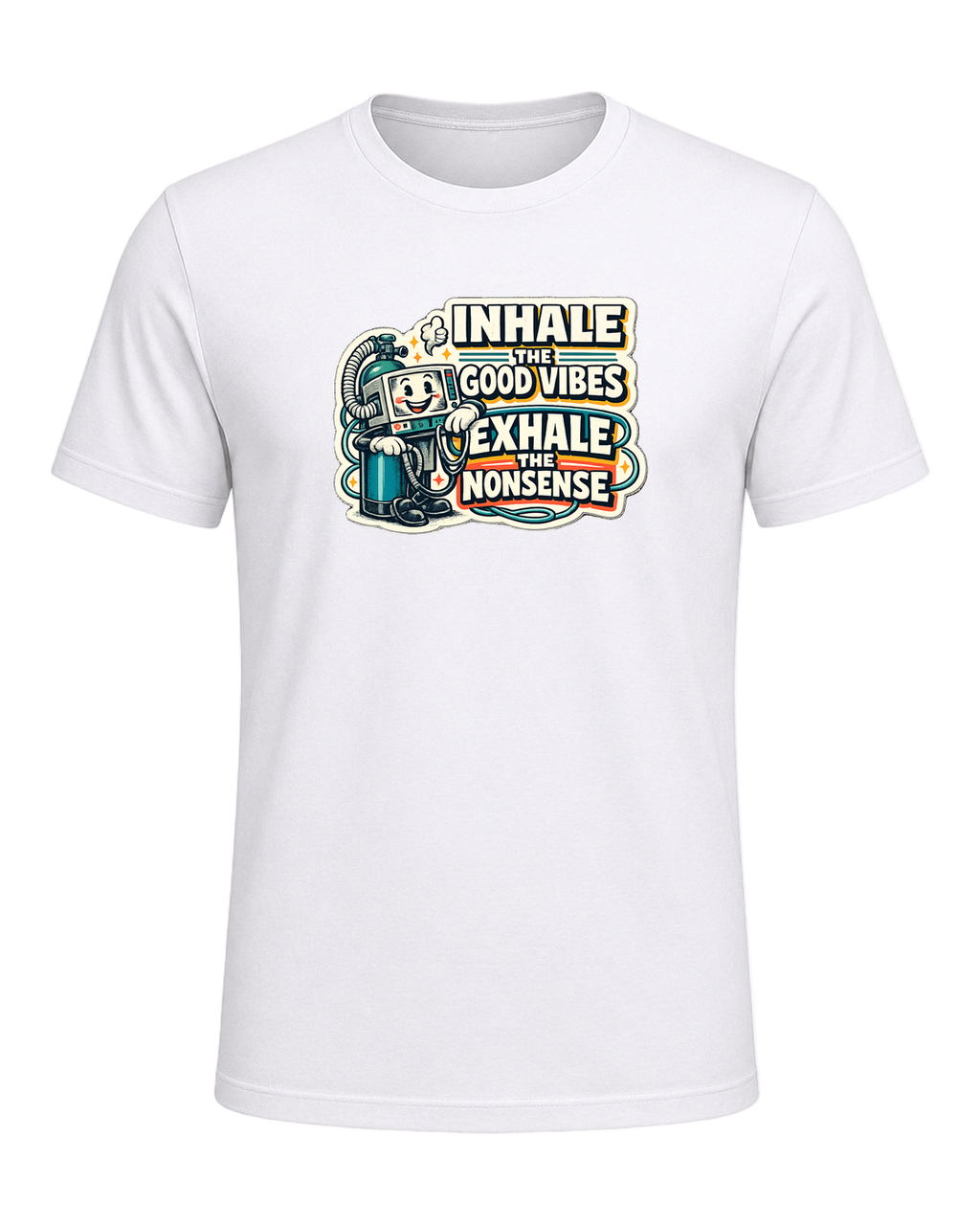 Inhale The Good Vibes Exhale The Nonsense Tee — White