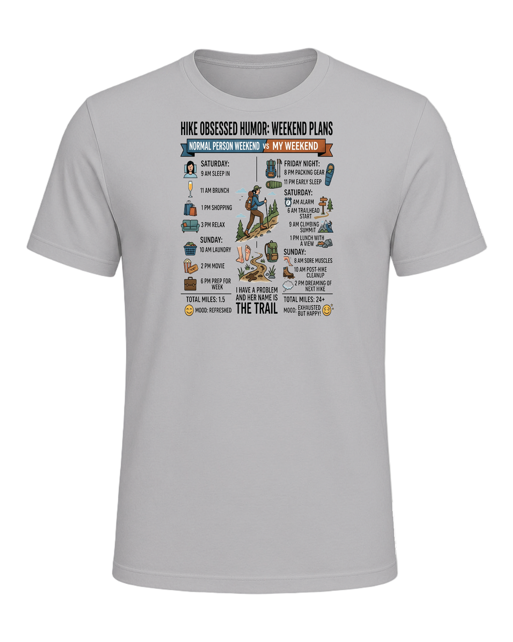 Hike Obsessed Humor — Athletic Heather