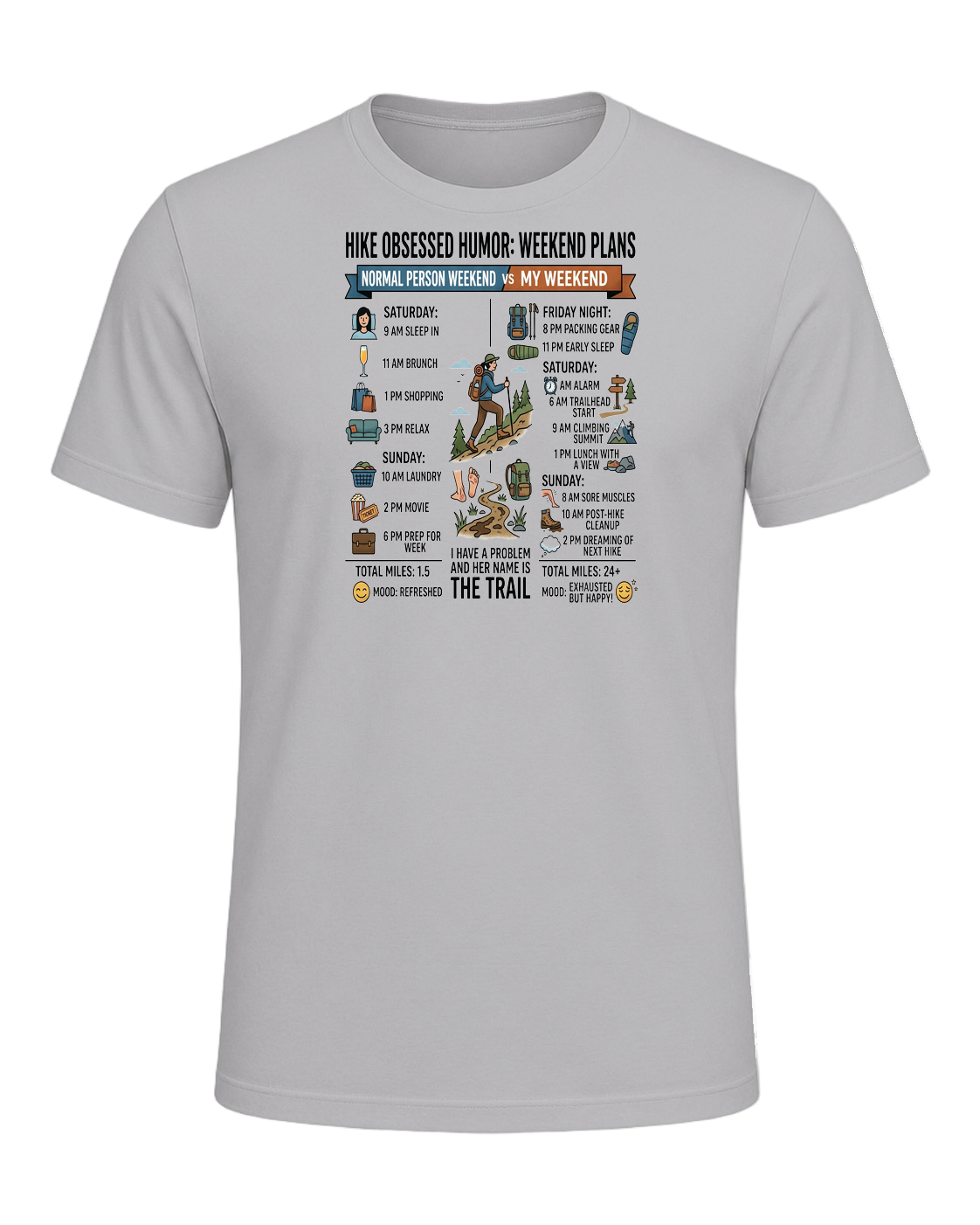Hike Obsessed Humor — Athletic Heather