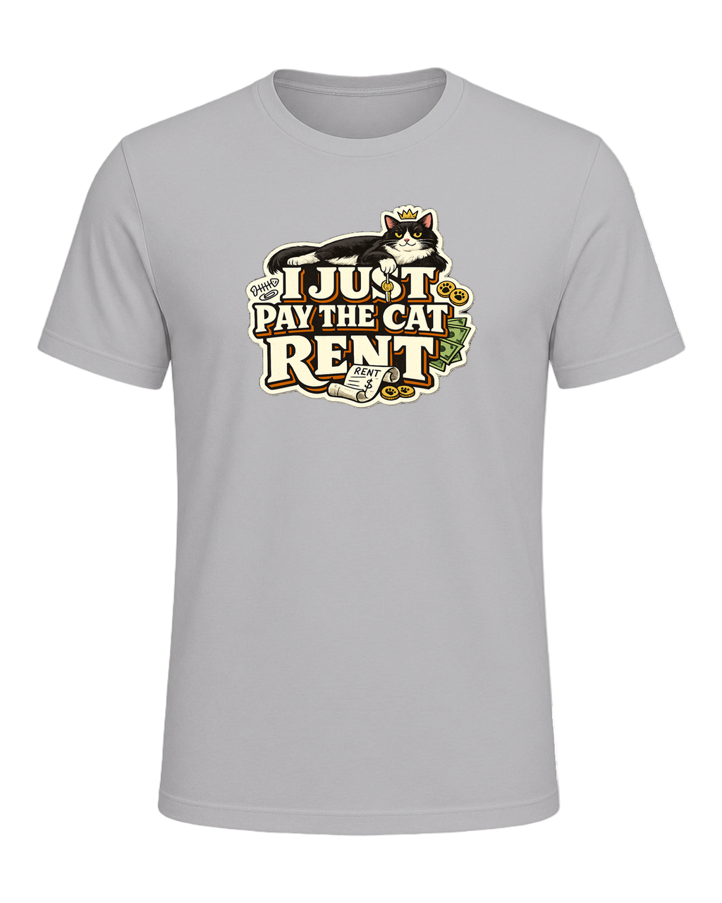 I Just Pay The Cat Rent Tee — Athletic Heather