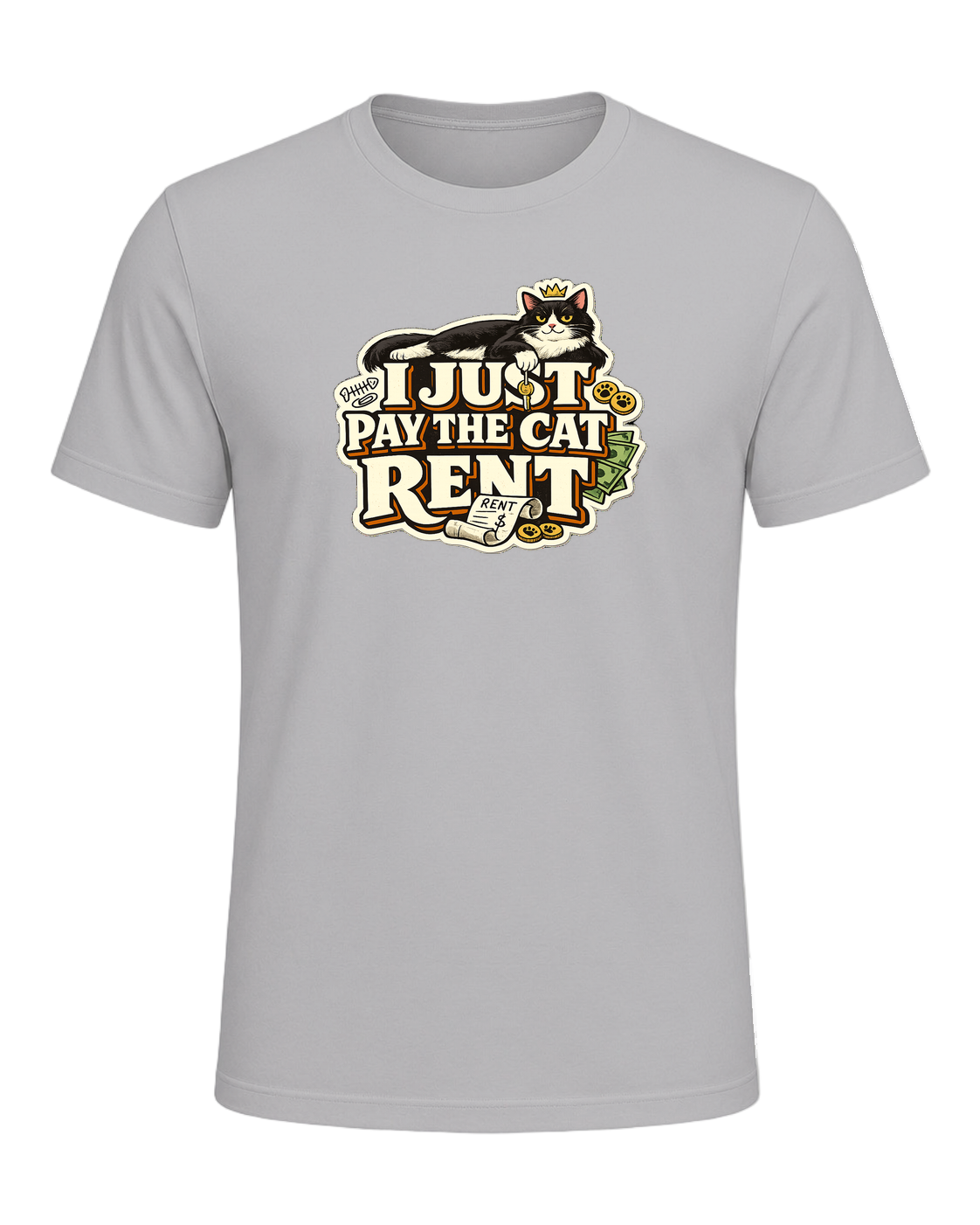 I Just Pay The Cat Rent Tee — Athletic Heather