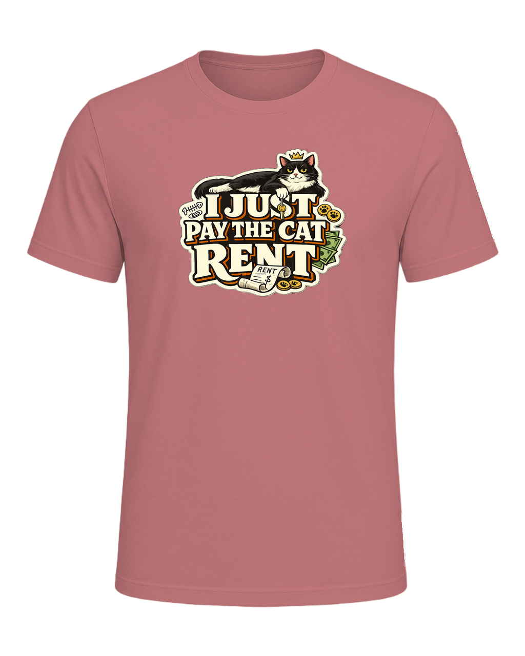 I Just Pay The Cat Rent Tee — Mauve