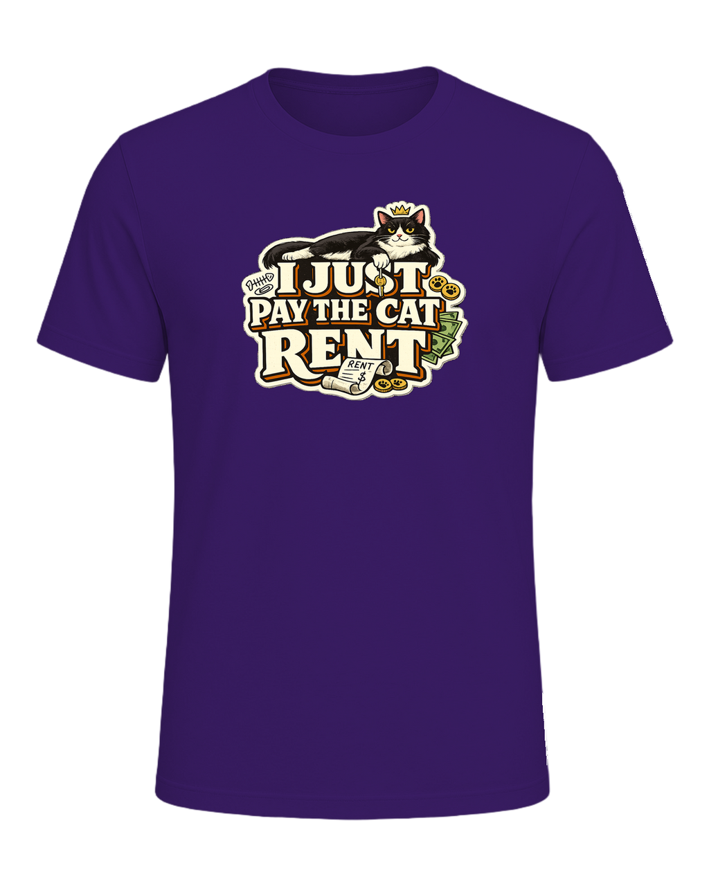 I Just Pay The Cat Rent Tee — Team Purple