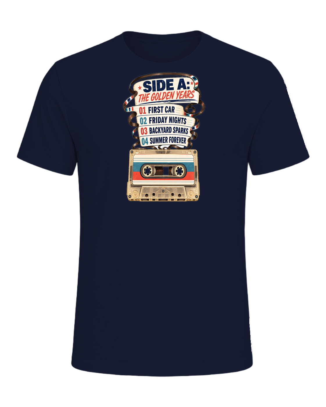 80s Cassette Nostalgia — Navy