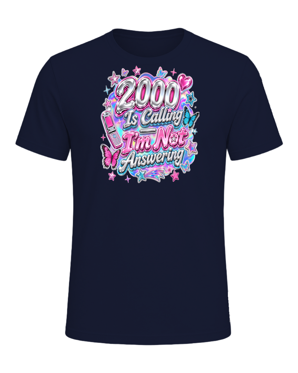 Y2K Chrome Style — Navy