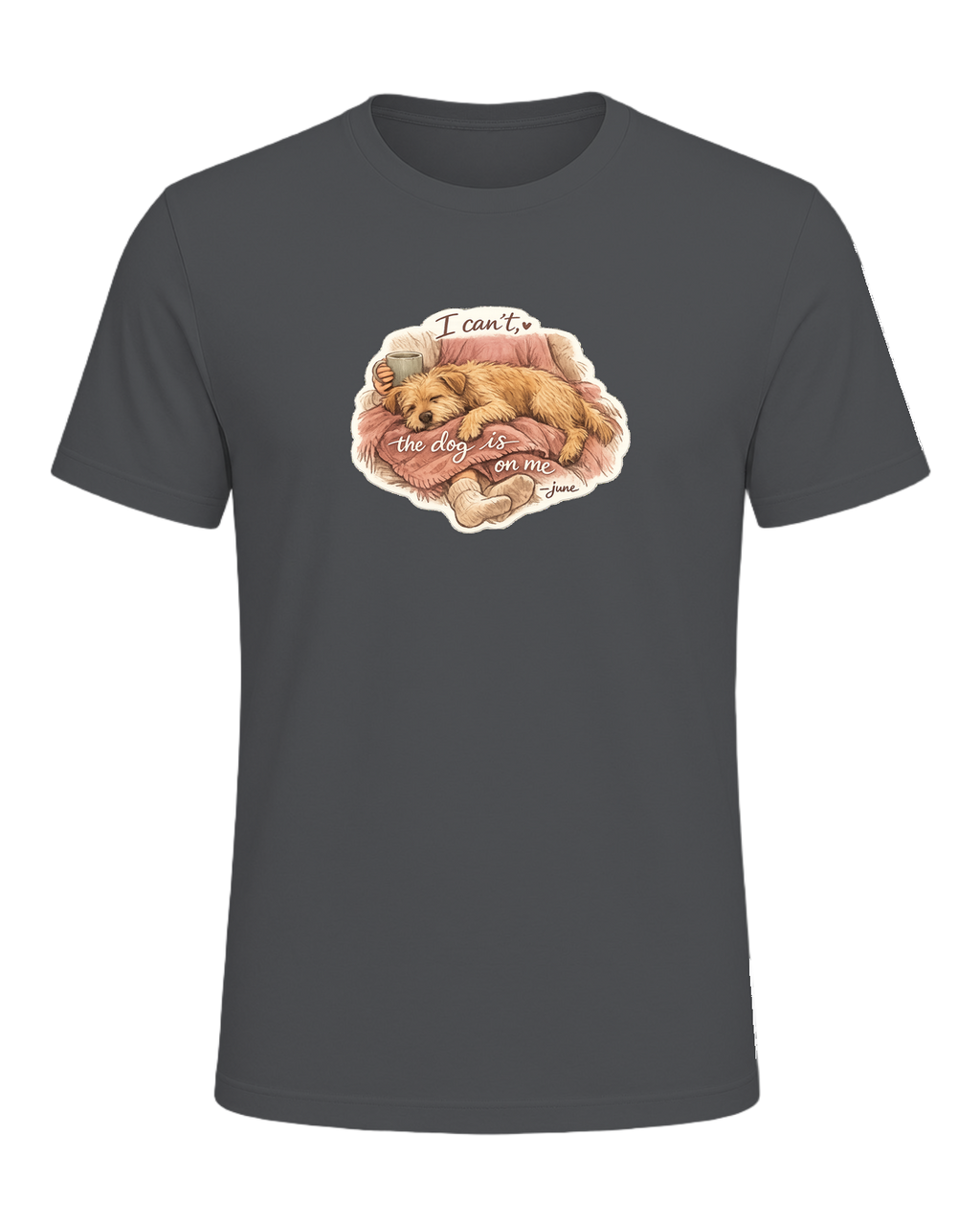 I Can't, The Dog Is On Me Tee — Asphalt