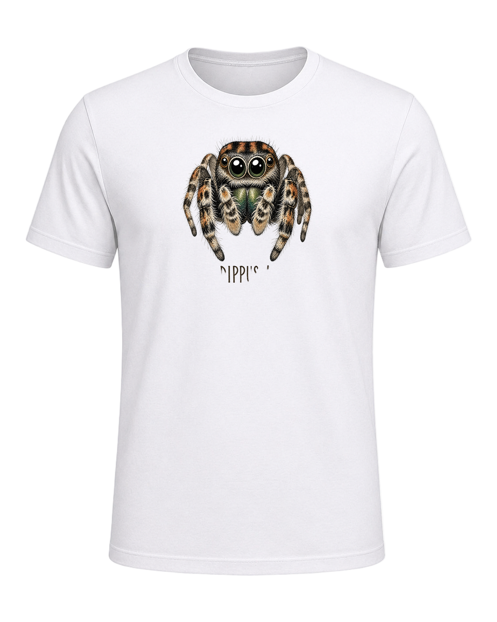 Jumping Spider Close-up Art — White