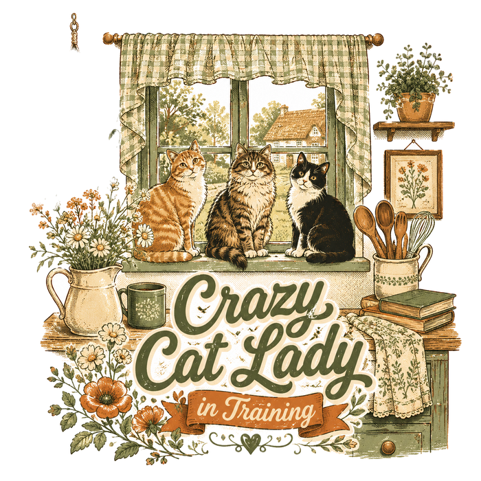 Crazy Cat Lady in Training - Retro Script