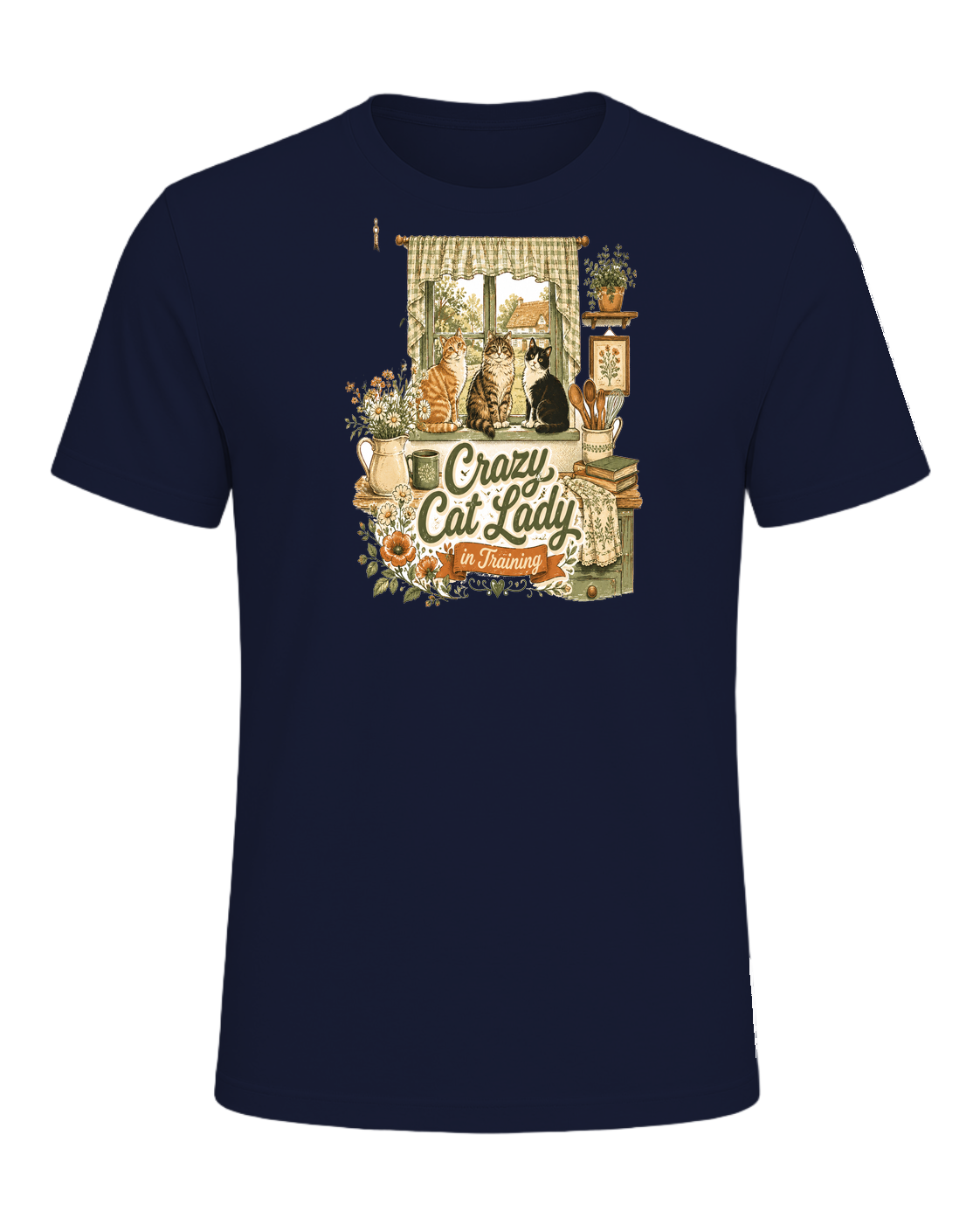 Cat Lady Cottagecore — Navy