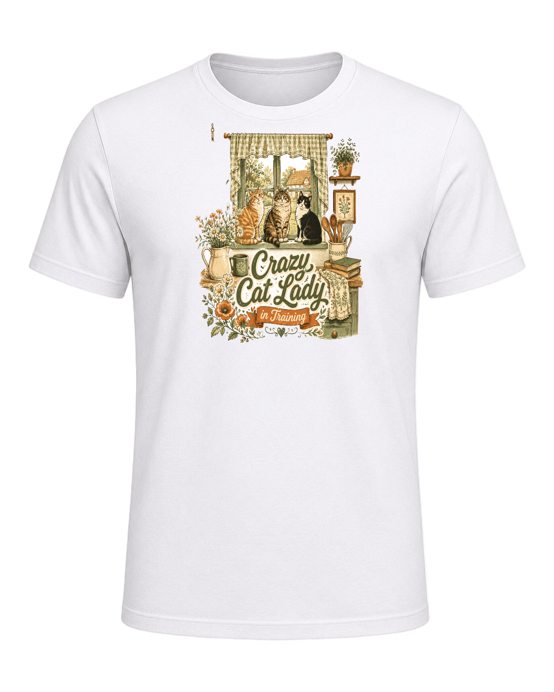 Cat Lady Cottagecore — White