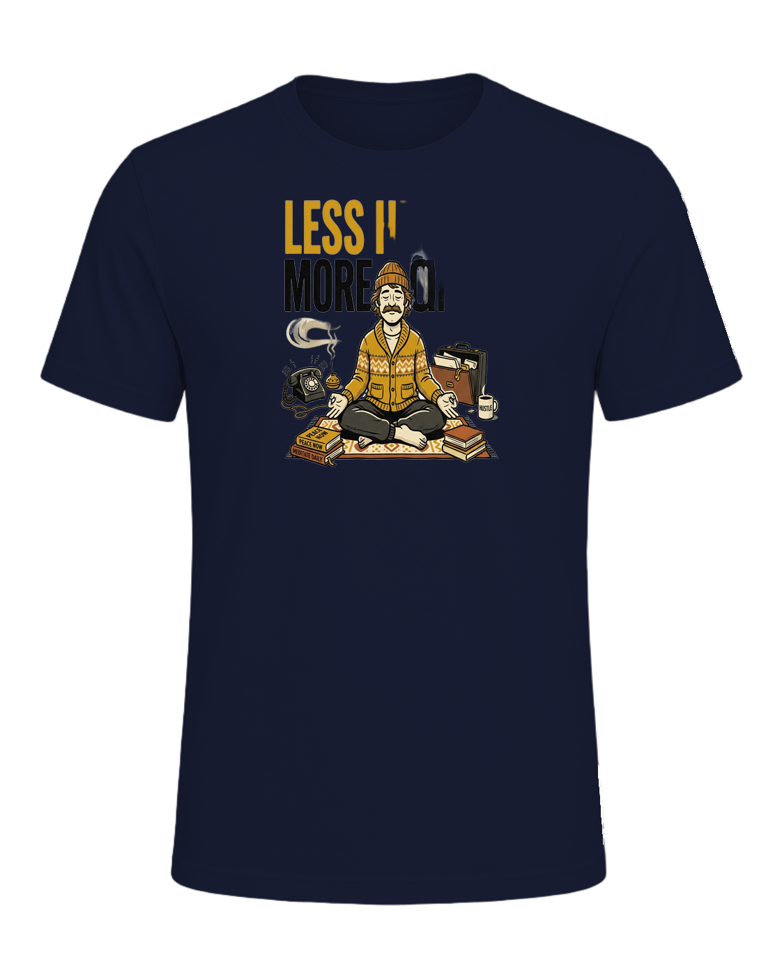 LESS HUSTLE MORE OMMM — Navy