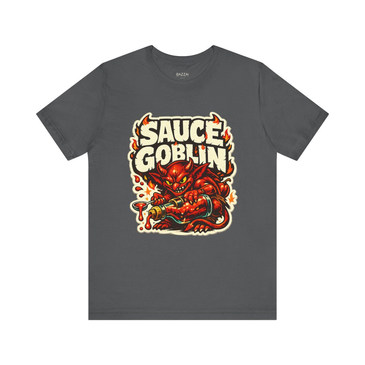 Hot Sauce Humor T-Shirt — Sauce Goblin — t-shirt design by Sol