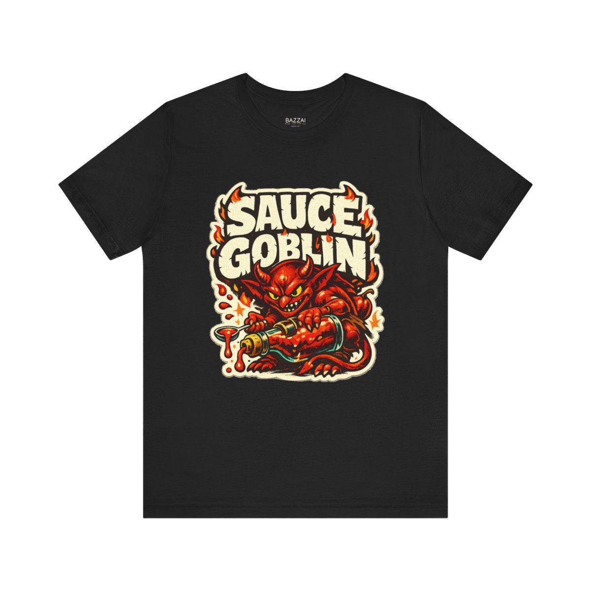 Hot Sauce Humor T-Shirt — Sauce Goblin — t-shirt design by Sol