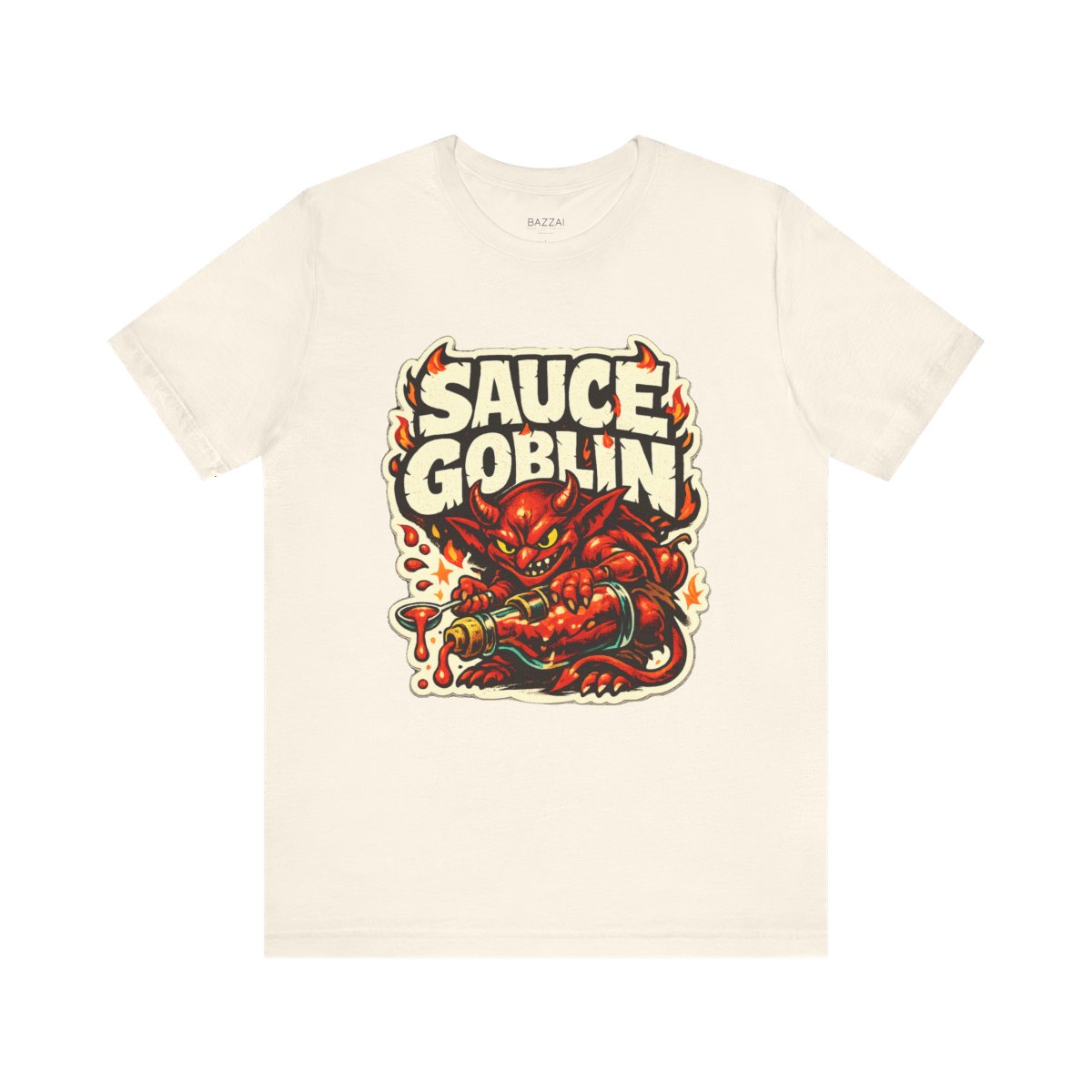 Hot Sauce Humor T-Shirt — Sauce Goblin — t-shirt design by Sol