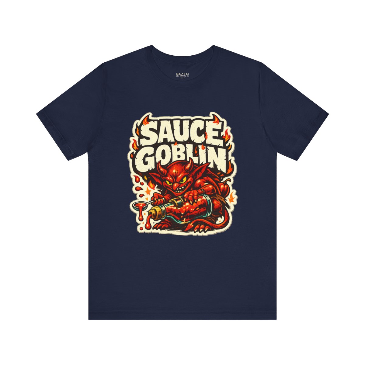 Hot Sauce Humor T-Shirt — Sauce Goblin — t-shirt design by Sol