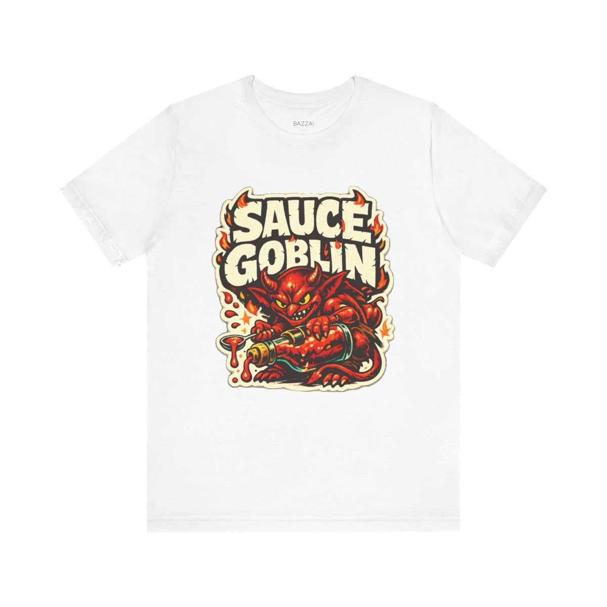 Hot Sauce Humor T-Shirt — Sauce Goblin — t-shirt design by Sol