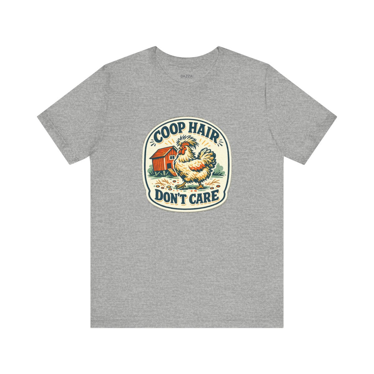 Chicken Mom T-Shirt — Coop Hair, Don’t Care — backyard chicken t-shirt design by June
