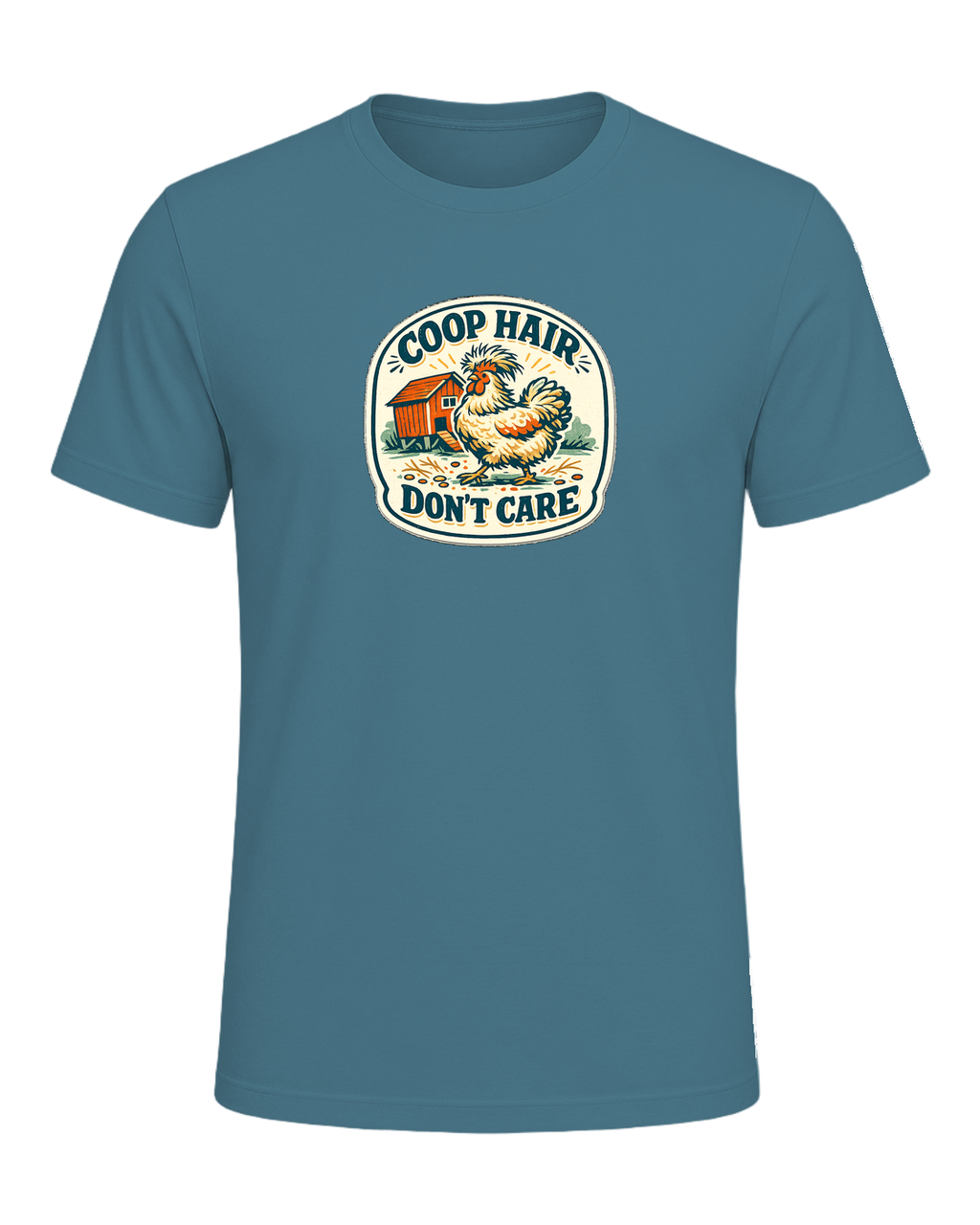 Coop Hair, Don’t Care Tee — Heather Deep Teal