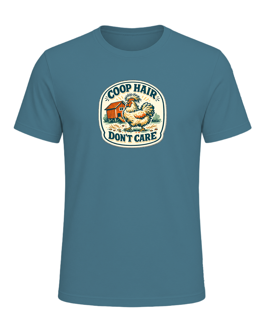 Coop Hair, Don’t Care Tee — Heather Deep Teal