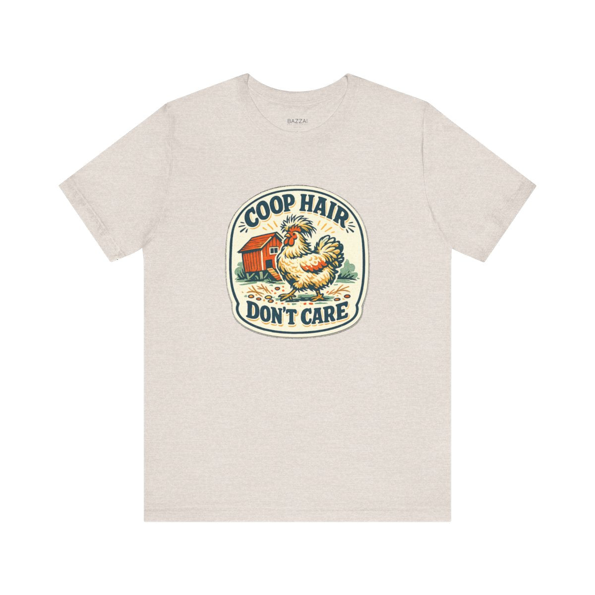 Chicken Mom T-Shirt — Coop Hair, Don’t Care — backyard chicken t-shirt design by June