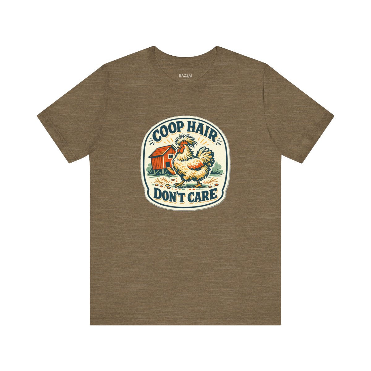 Chicken Mom T-Shirt — Coop Hair, Don’t Care — backyard chicken t-shirt design by June
