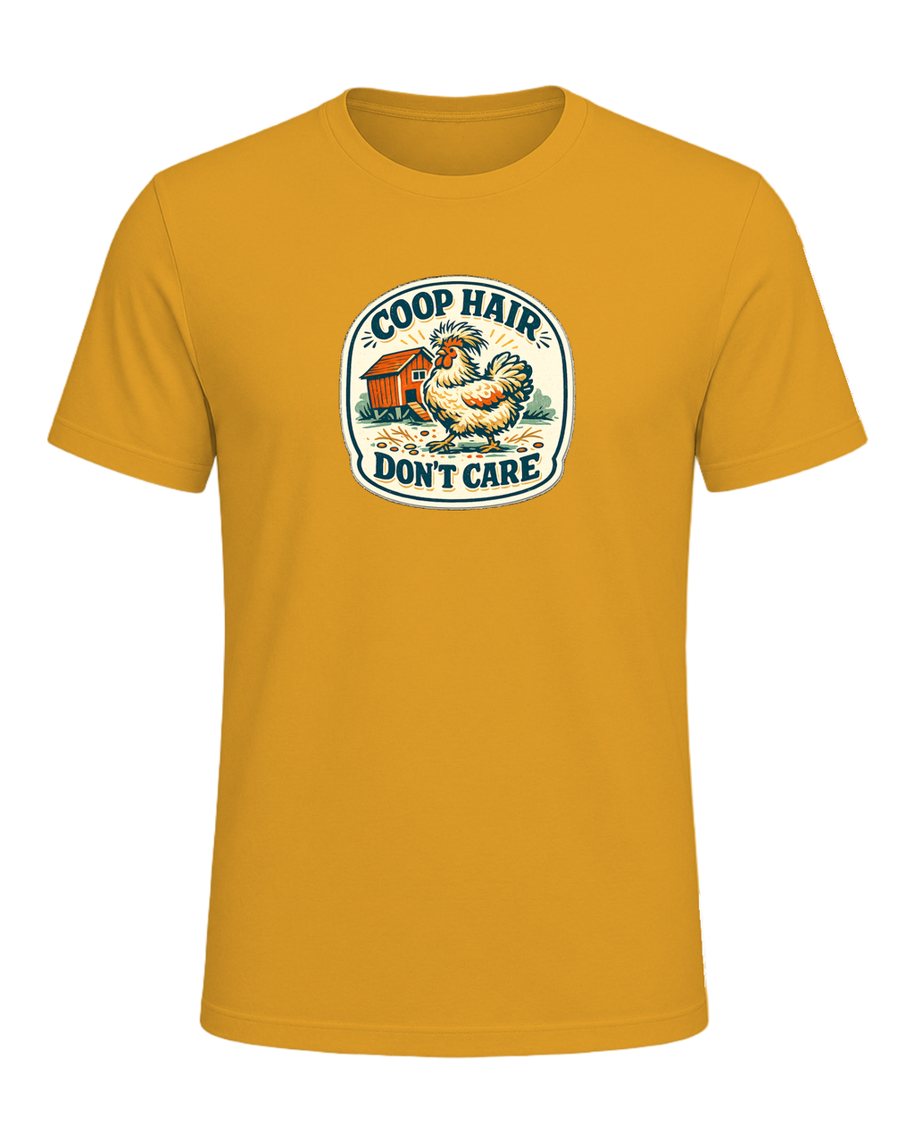 Coop Hair, Don’t Care Tee — Mustard