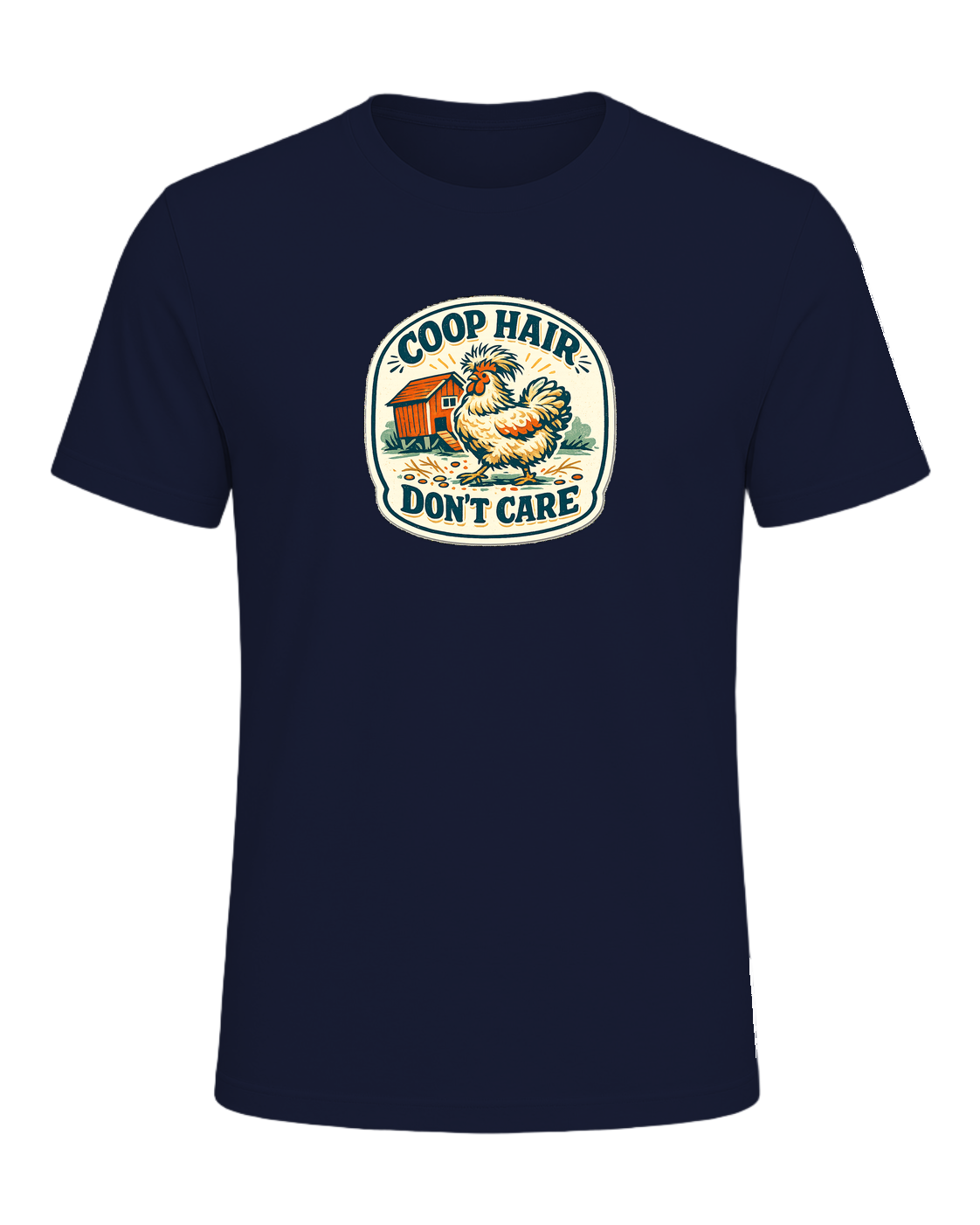 Coop Hair, Don’t Care Tee — Navy