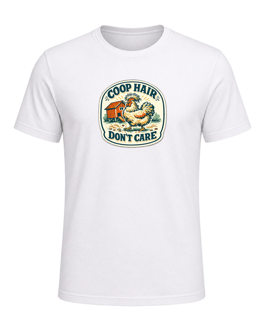 Coop Hair, Don’t Care Tee — White
