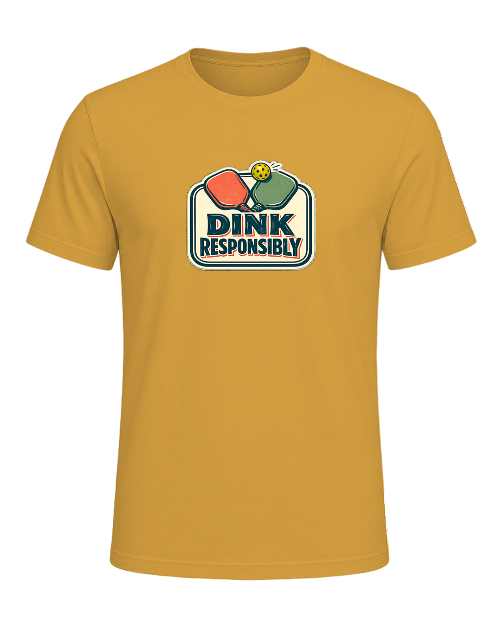 Dink Responsibly Tee — Heather Mustard