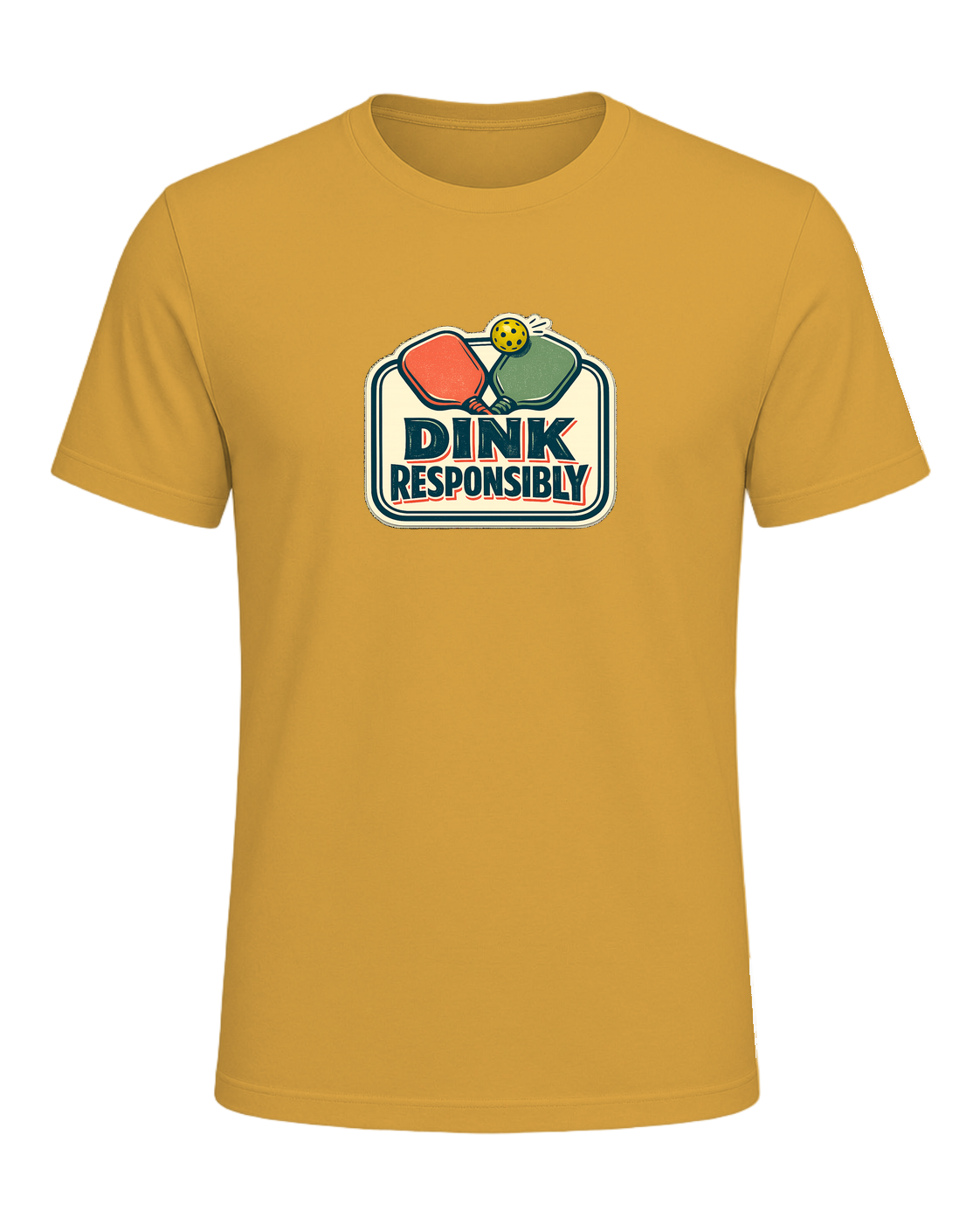 Dink Responsibly Tee — Heather Mustard