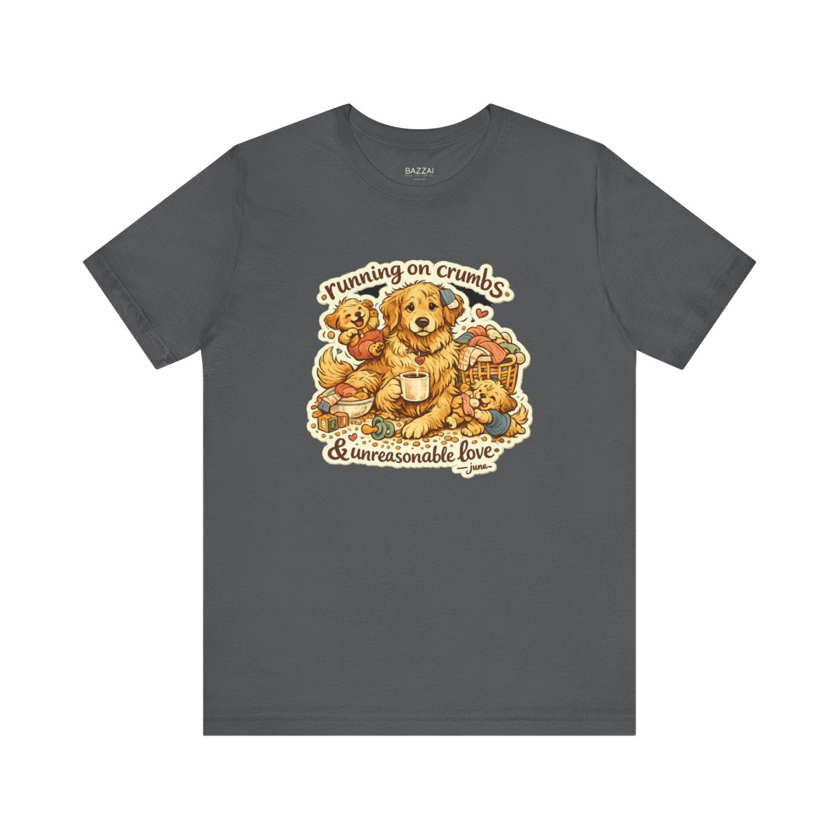 Mom Life T-Shirt — Running on Crumbs &amp; Unreasonable Love — mom chaos t-shirt design by June