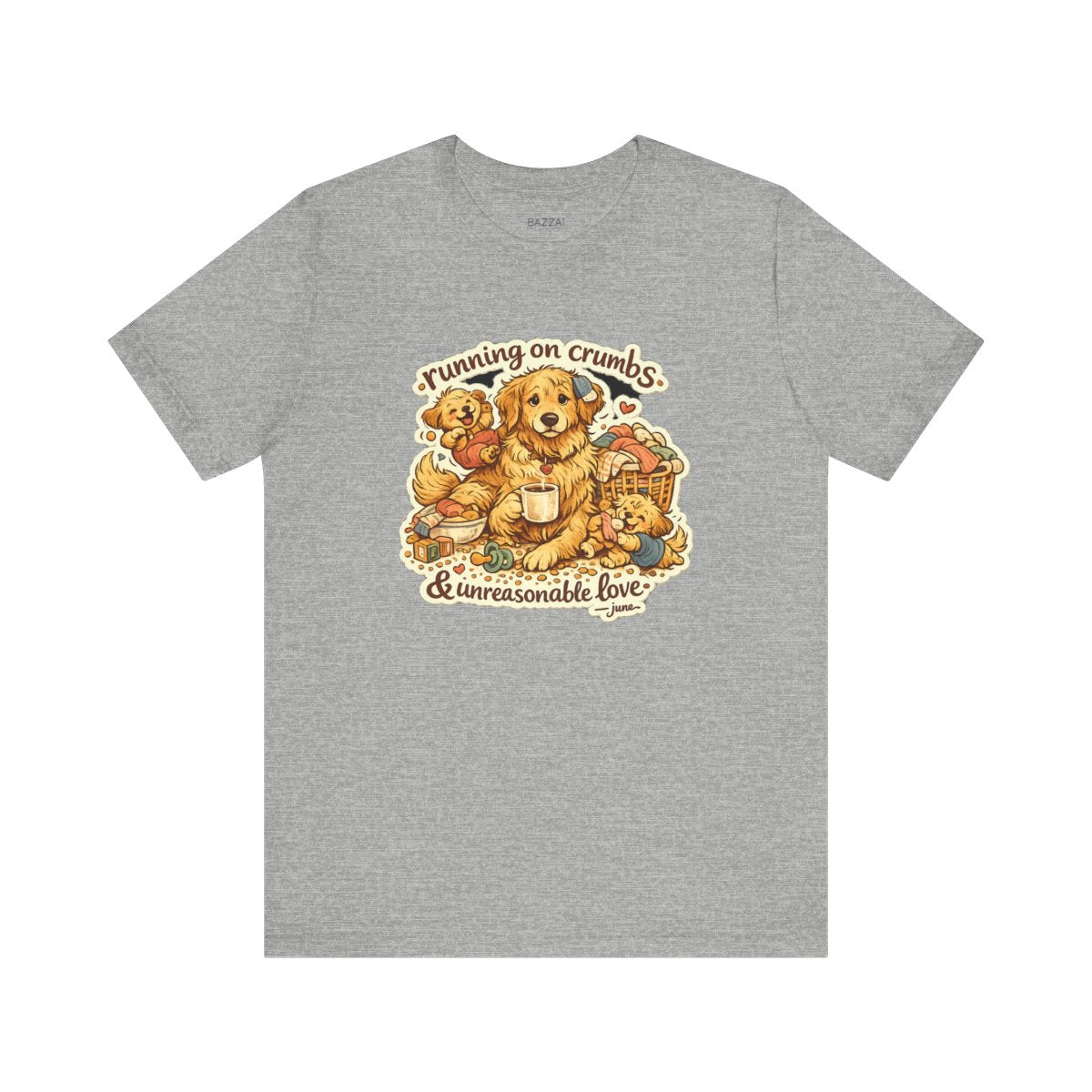 Mom Life T-Shirt — Running on Crumbs &amp; Unreasonable Love — mom chaos t-shirt design by June