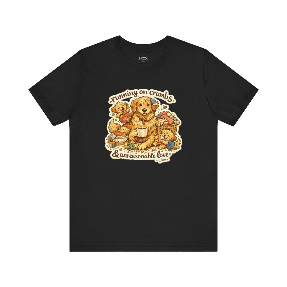 Mom Life T-Shirt — Running on Crumbs &amp; Unreasonable Love — mom chaos t-shirt design by June