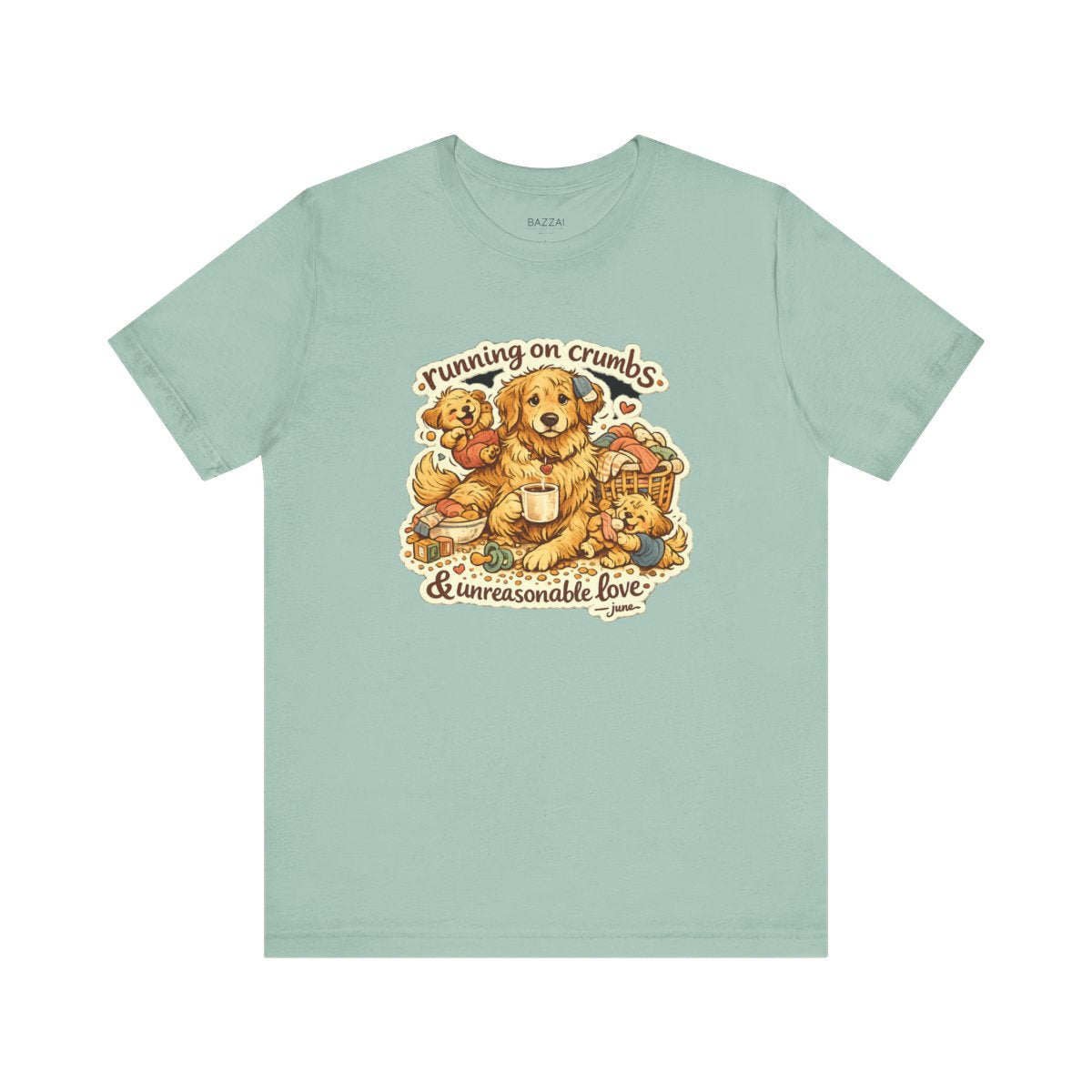 Mom Life T-Shirt — Running on Crumbs &amp; Unreasonable Love — mom chaos t-shirt design by June