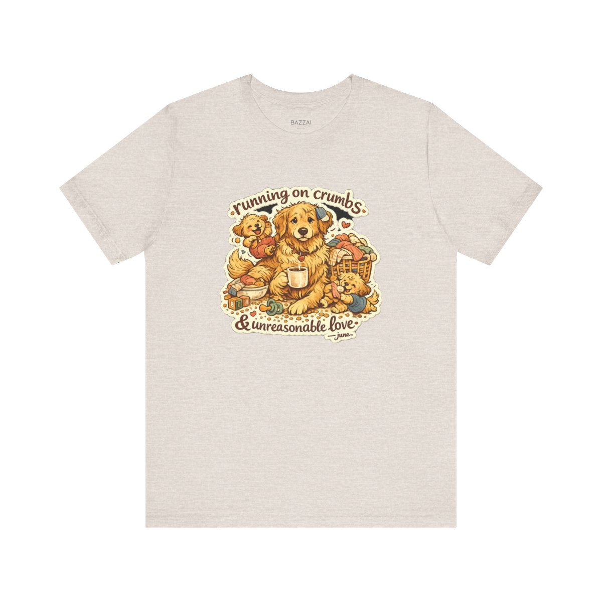 Mom Life T-Shirt — Running on Crumbs &amp; Unreasonable Love — mom chaos t-shirt design by June