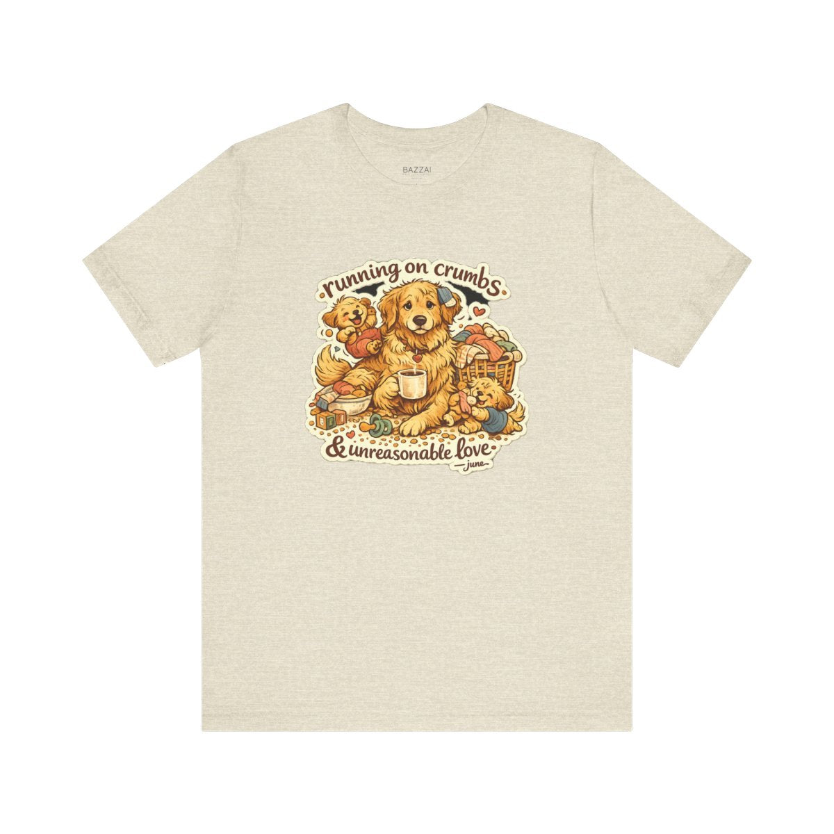 Mom Life T-Shirt — Running on Crumbs &amp; Unreasonable Love — mom chaos t-shirt design by June