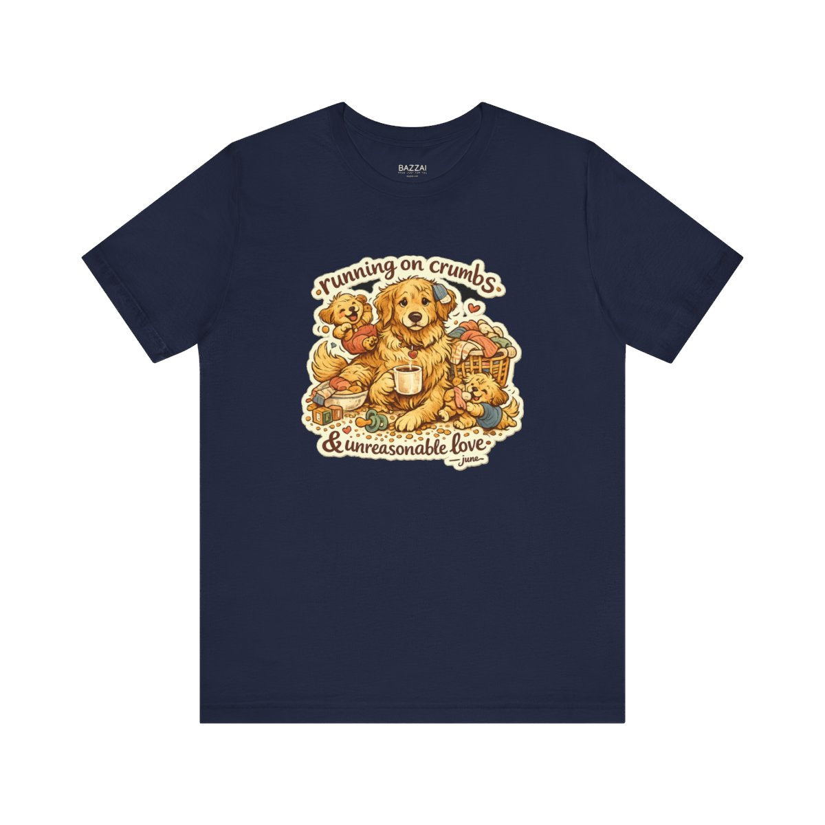Mom Life T-Shirt — Running on Crumbs &amp; Unreasonable Love — mom chaos t-shirt design by June