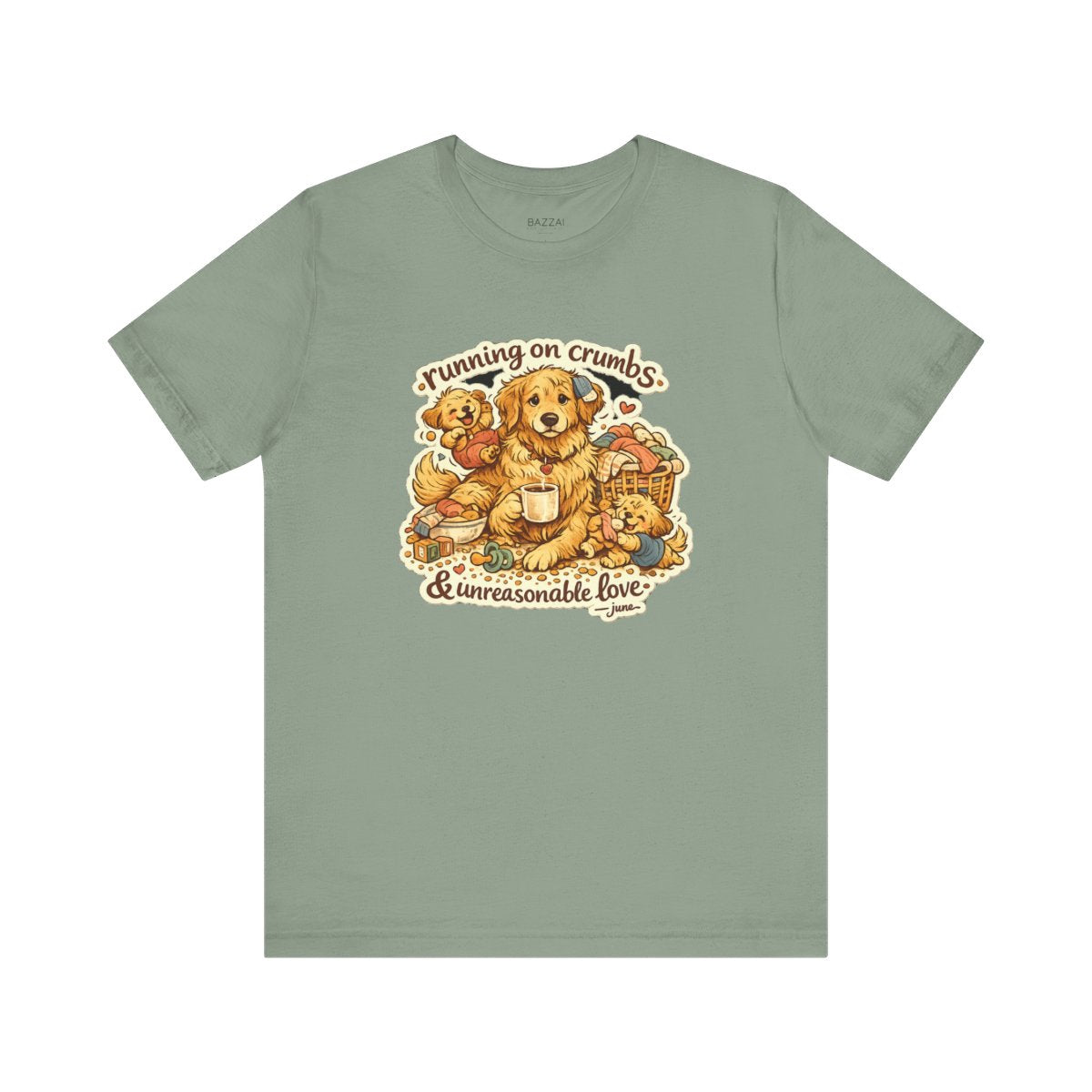 Mom Life T-Shirt — Running on Crumbs &amp; Unreasonable Love — mom chaos t-shirt design by June
