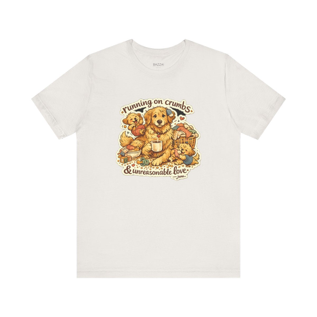 Mom Life T-Shirt — Running on Crumbs &amp; Unreasonable Love — mom chaos t-shirt design by June