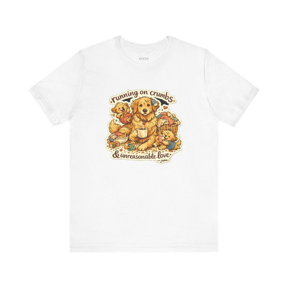 Mom Life T-Shirt — Running on Crumbs &amp; Unreasonable Love — mom chaos t-shirt design by June