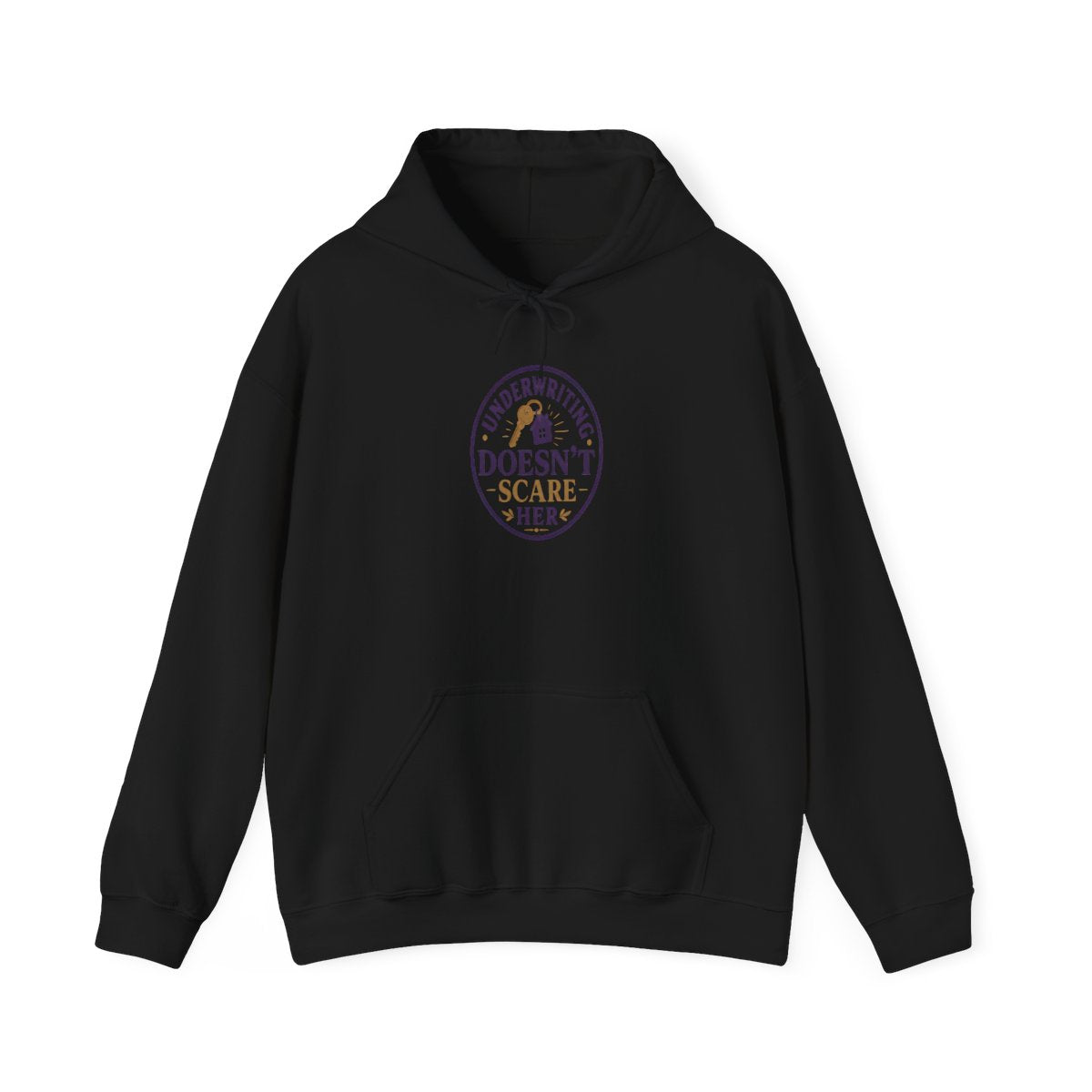 UNDERWRITING DOESN'T SCARE HER Hoodie — Black