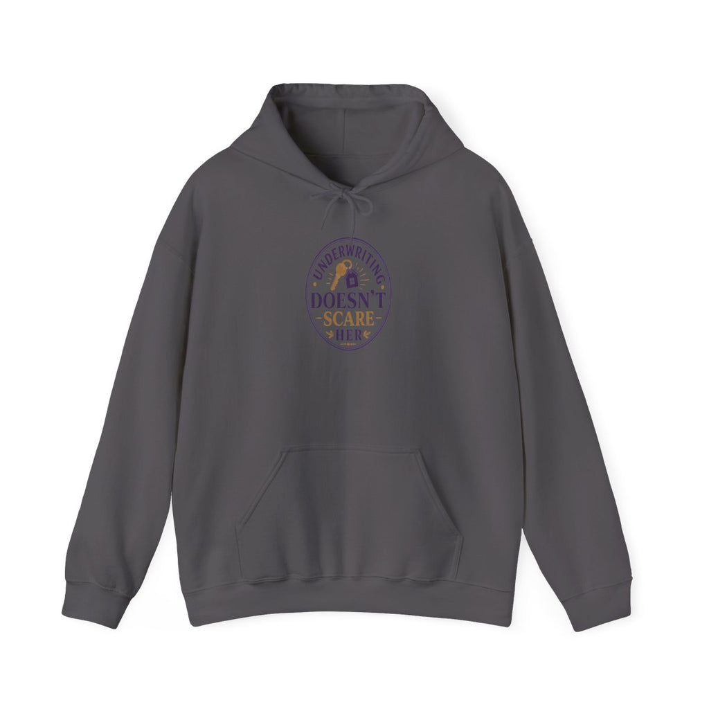 UNDERWRITING DOESN'T SCARE HER Hoodie — Charcoal