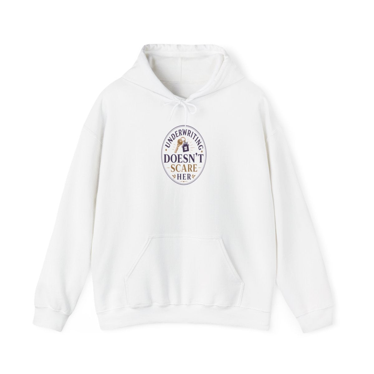UNDERWRITING DOESN'T SCARE HER Hoodie — White