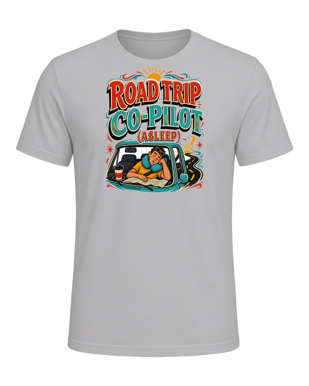 ROAD TRIP CO-PILOT (ASLEEP) — Athletic Heather