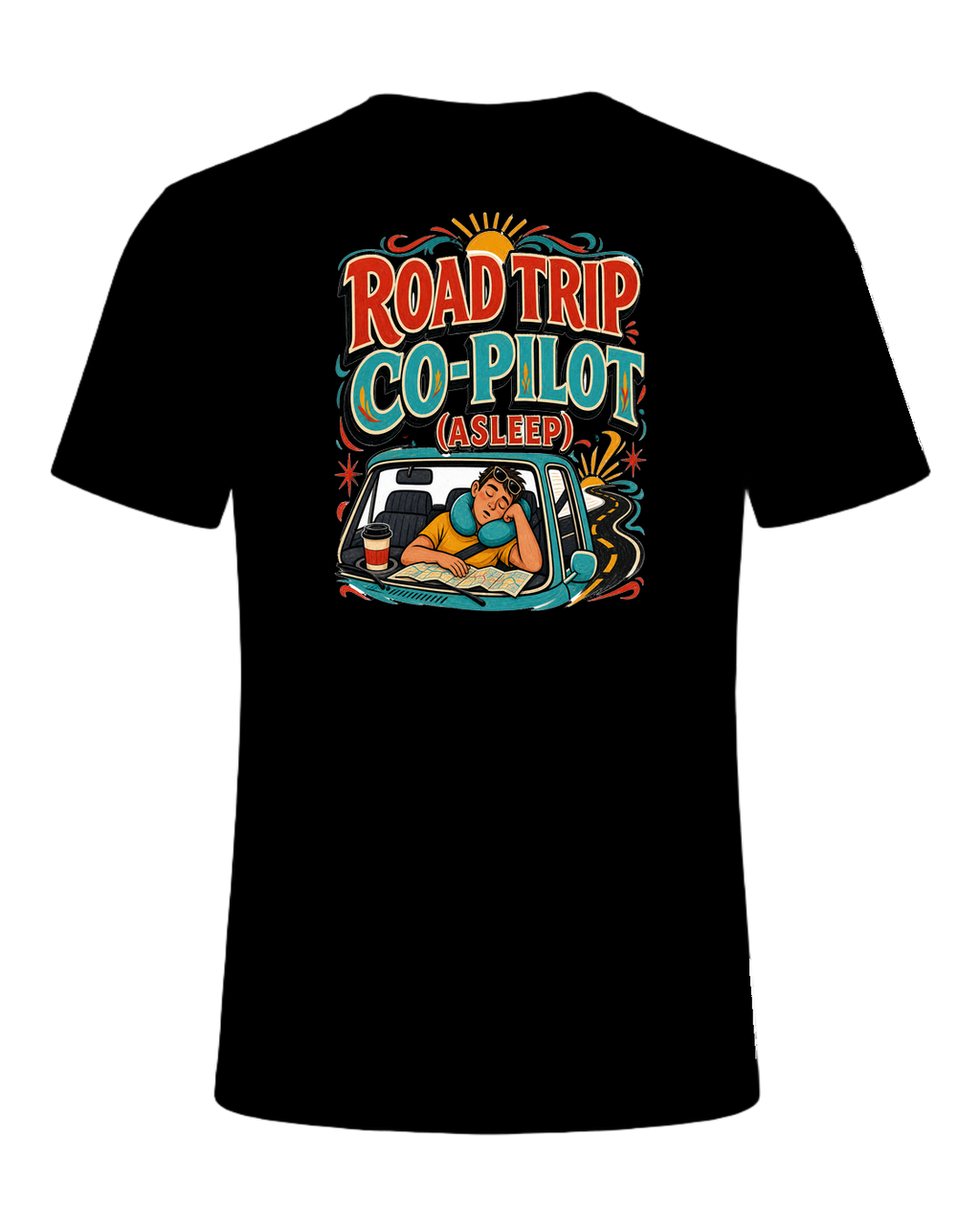 ROAD TRIP CO-PILOT (ASLEEP) — Black