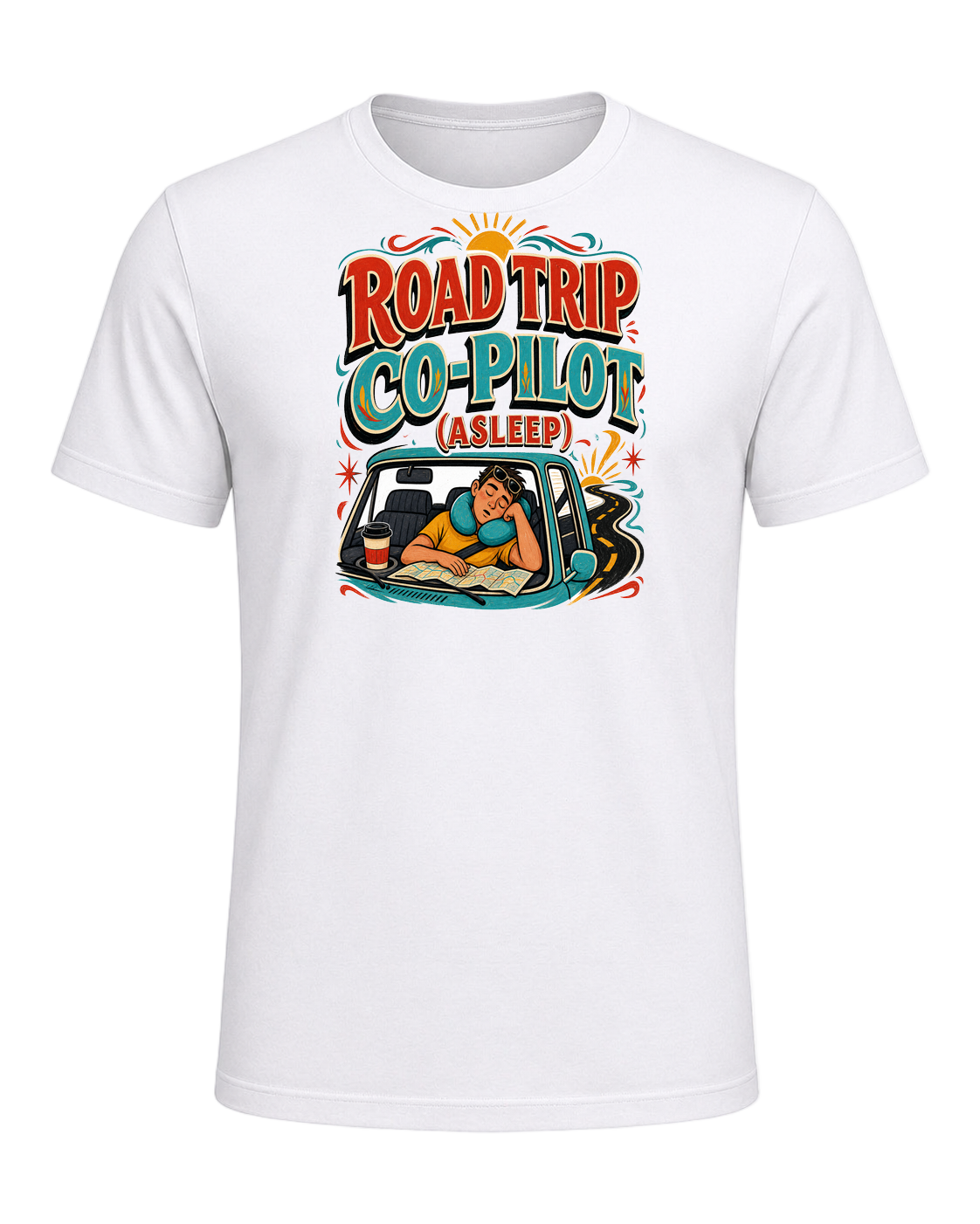 ROAD TRIP CO-PILOT (ASLEEP) — White
