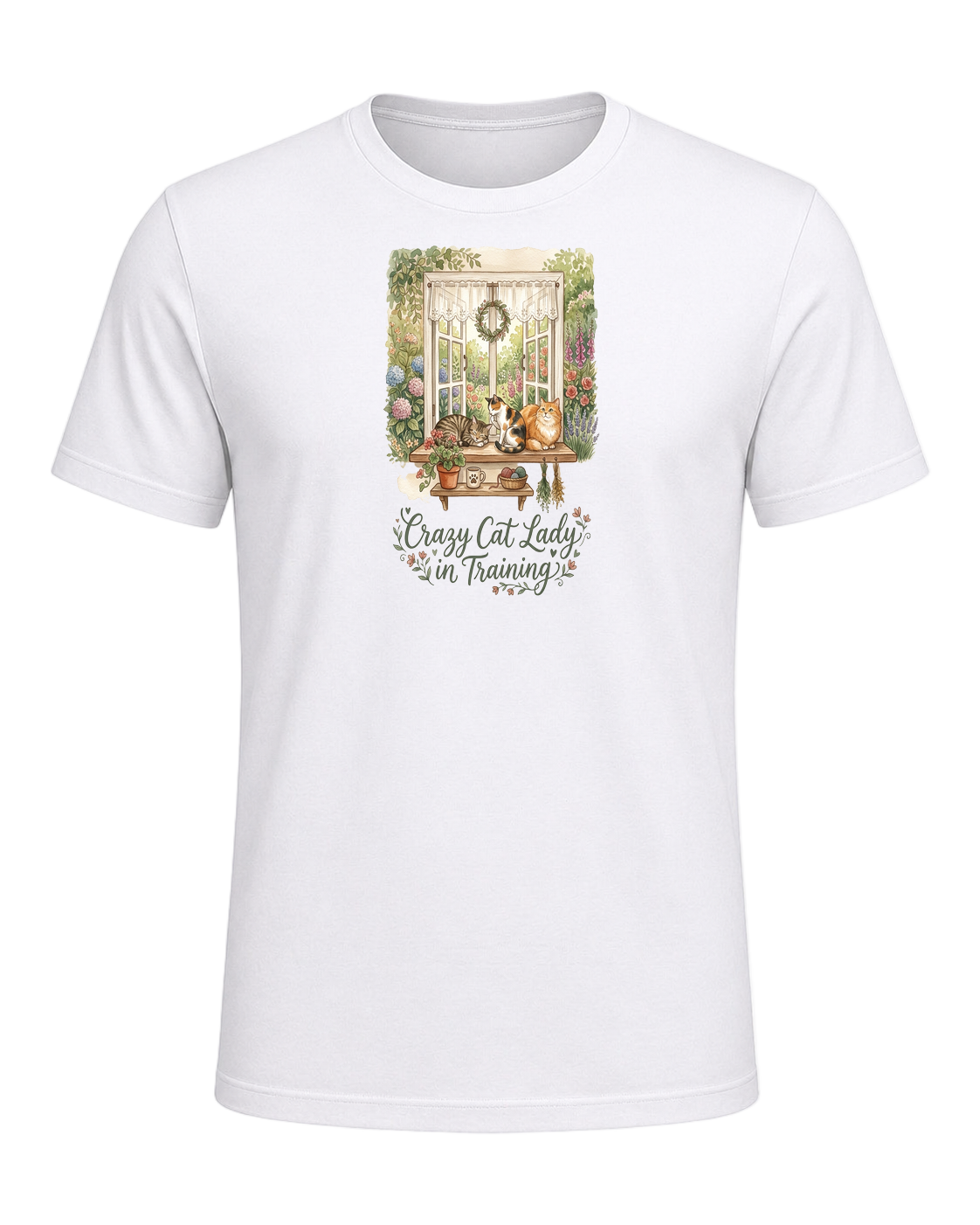 Cat Lady Cottagecore — White