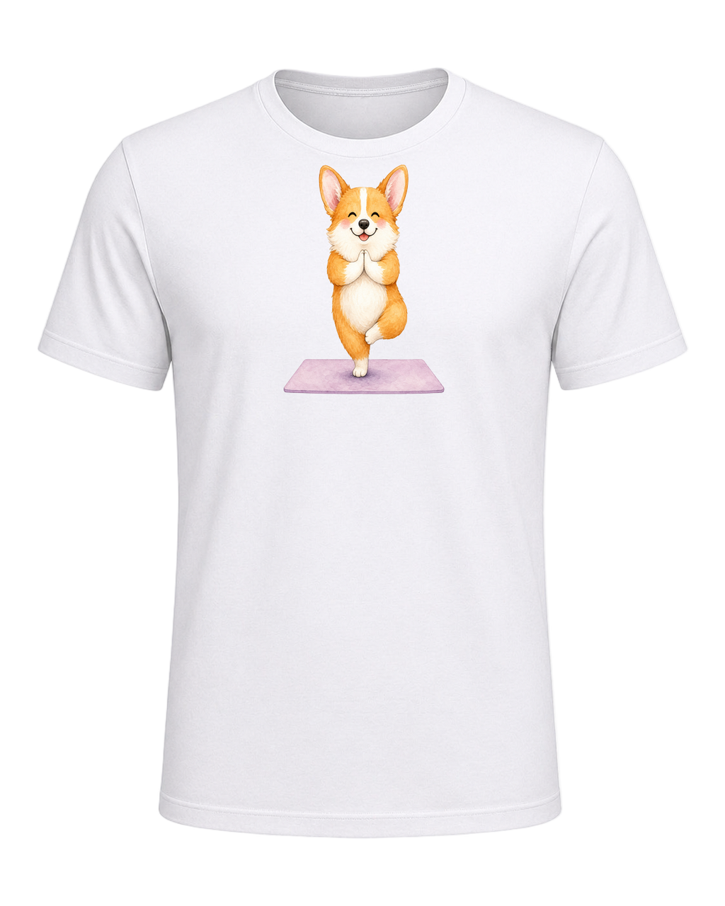 Corgi + Yoga — White