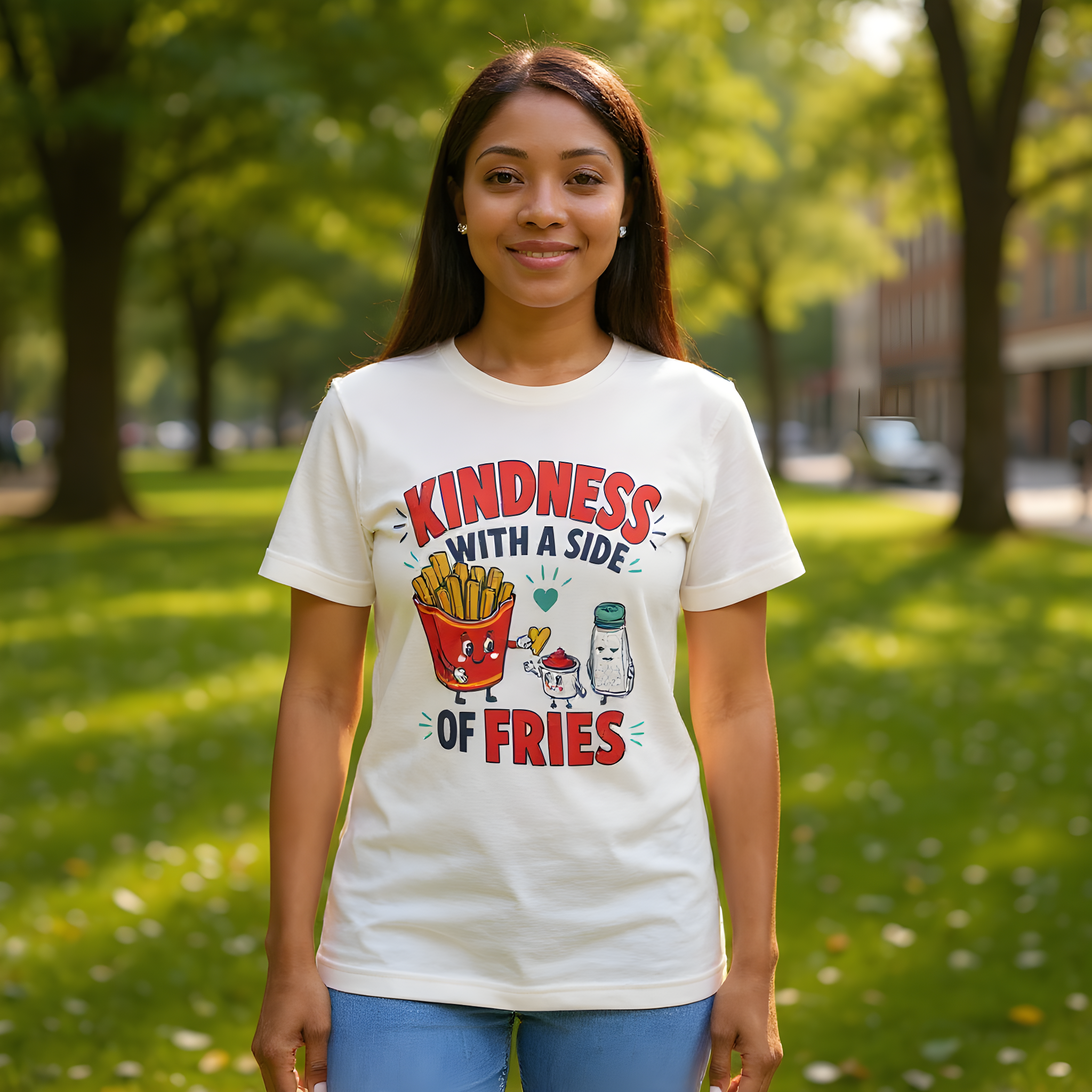 Wholesome Gift T-Shirt — Kindness with a Side of Fries — t-shirt design