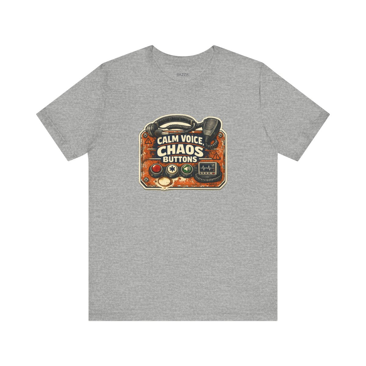 911 Dispatcher T-Shirt — Calm Voice, Chaos Buttons — t-shirt design by Hank